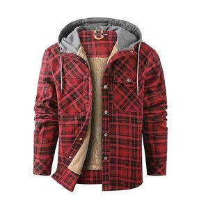 2024 chaquetas de trabajo con capucha de invierno de lona de algodón para hombre chaqueta cortavientos chaqueta de trabajo con forro de franela acolchada para hombre - Product Image 5