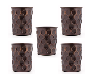 Plan en cuivre gobelets en verre de cuivre pur tasses en métal pour l'extérieur ayurveda avantages pour la santé ustensiles de boisson adaptés aux voyages - Product Image 4