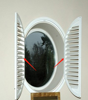 Volet de fenêtre demi-circulaire en polypropylène réglable de style nouveau, 100% inspecté, pour fenêtres rondes, fabriqué en Chine
