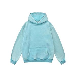 เสื้อฮู้ดพิมพ์ลายแบบเรียบสีเหลืองสำหรับเด็กผู้ชายเด็กผู้หญิงเสื้อมีฮู้ดแฟชั่นเสื้อ100% แบบสวมหัวทำจากผ้าขนสัตว์เฮฟวี่เวททรงหลวมผลิตในอินเดีย - Product Image 4