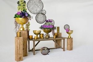 Florero decorativo de mesa de fundición de aluminio para el hogar, sala de estar, Color negro, diseño único, Decoración de mesa, florero y maceta - Product Image 2