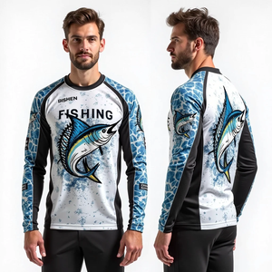 Obtenga una Camisa de Pesca Personalizada de Manga Larga para Hombre con Estampado Sublimado, Tela de Secado Rápido y Protección Solar UPF 50 para Entusiastas de la Pesca - Product Image 2