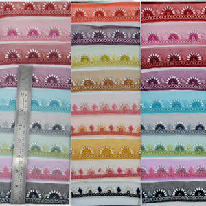 9 Meter Embroidered Butterfly Net French <b>Lace</b> with Viscose Yarn Luxury Fancy Saree Lehenga Gown Border Fabric Bridal Ethnic Wear - Product Image 1