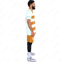 Seragam Sepak Bola Unisex Berkualitas Tinggi 100% Poliester Setelan Sepak Bola Logo Kustom Jersey Sepak Bola Visibilitas Tinggi OEM Bernapas