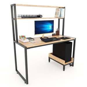 <b>Simple</b> Folding Computer <b>Desk</b> with Integrated CPU Shelf and Drawer for Hotels - Product Image 2