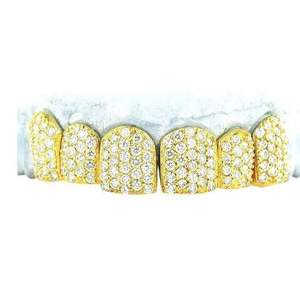 VVS Moissanite 925 Sterling Silver 10K Solid <b>Gold</b> Plated 8x8 Moissanite Diamond Grillz Fine Jewelry - Product Image 2