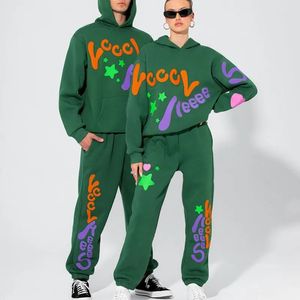 Custom 100% Cotton Fleece High Quality Blank Unisex Oversized Hoodie and <b>Jogger</b> Pants Unisex Tracksuit <b>Set</b> Sweatsuits Printed - Product Image 1