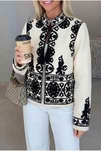 Chaqueta Blusón de Algodón Bordada para Mujer, Cortavientos, con Cuello Mao, Cierre de un Solo Botón, Venta al por Mayor ODM Pranjal - Product Image 3