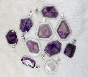 เครื่องประดับชิ้นแอเมทิสต์สเตอร์เงินแท้พร้อมสร้อยคอหนามเตย - Product Image 2