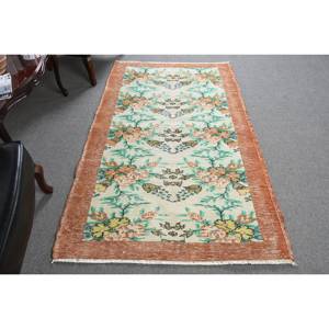 พรมขนสัตว์สีน้ำตาลแบบเย็บปะติดปะต่อกัน4.1x6.6ฟุตตุรกีทรงสี่เหลี่ยมผืนผ้าดีไซน์ห้องโถงสำหรับห้องนั่งเล่นข้างเตียงยางพาราสำหรับวัยรุ่น - Product Image 1