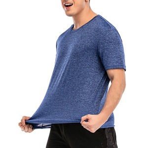 Camiseta Deportiva Moderna 2026 para Hombre, Color Azul Sólido, Manga Corta, Cuello Redondo, Tejido de Punto, Corte Regular, Transpirable, Estilo Casual - Product Image 4