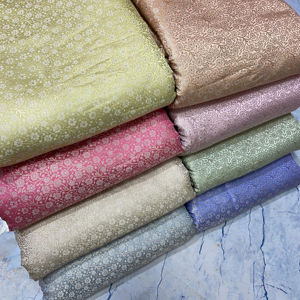 Tela de brocado tejido Jacquard de seda orgánica Premium 100%, estampado de alta calidad para vestidos de novia, tapicería artesanal, venta al por mayor - Product Image 1