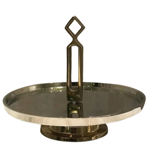 แม่พิมพ์เค้กอีพ็อกซี่ชุบเงินสำหรับงานปาร์ตี้ที่วางเค้กทรงกลมขาตั้งสำหรับวางคัพเค้ก - Product Image 1