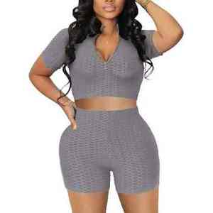 Conjunto Deportivo de Yoga de 3 Piezas para Mujer, Personalizado, Cintura Alta, Manga Larga, Top Corto, Leggings, Ropa Deportiva - Product Image 6