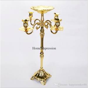 Inicio impresión HI-31059 exquisito arte creativo moderno candelabros diseñador chapado en oro multicolor aluminio decoración de la boda - Product Image 5