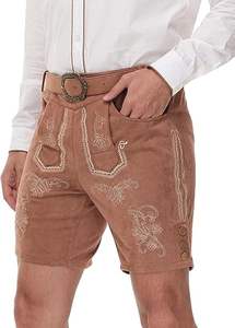 Pantalones Cortos Bávaros de Cuero, Estilo Alemán, 100% Algodón, Secado Rápido, Auténtica Ropa Tradicional, Bordado Personalizado para Marcas - Product Image 5
