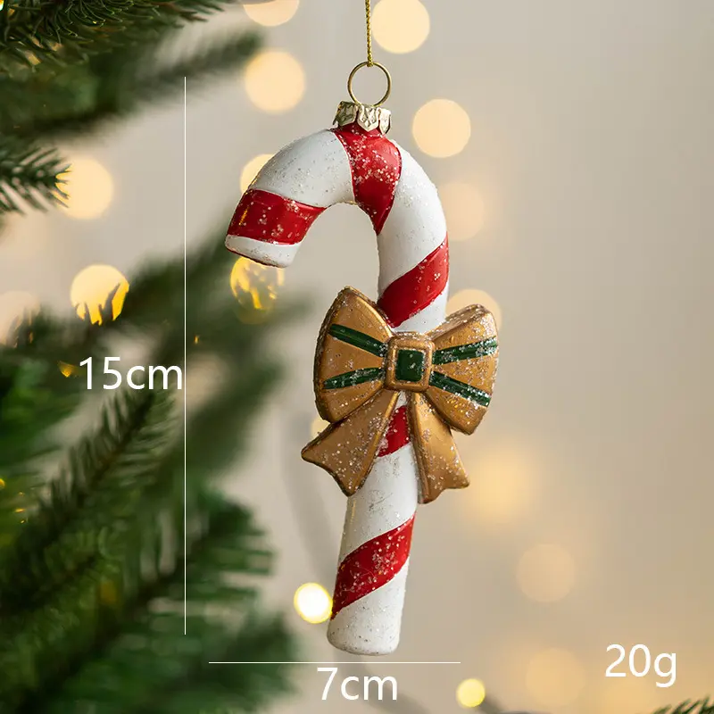 In Stock Ready To Ship Handpainted Candy Cane Decoration Christmas Tree Decorations for Holiday Home