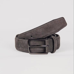 Épingle en cuir suédé gris foncé extra premium de conception personnalisée Divine International pour boucle peau de vache décontractée Divine International - Product Image 1