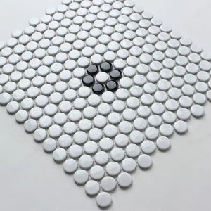 กระเบื้องโมเสคดีไซน์คลาสสิก ทนทานต่อการกระแทก สีขาวดำด้าน  แบบเต็มแผ่น  กันลื่น  ผิวมันเงาและด้าน - Product Image 2