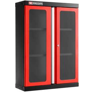 Armario para Herramientas Facom Rojo con Armario Superior y 2 Puertas de Vidrio - Product Image 1