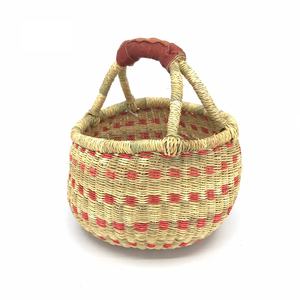 Panier de marché en paille tressée à la main de grande qualité paniers de bolga en jonc de mer faits à la main accessoire de rangement - Product Image 1