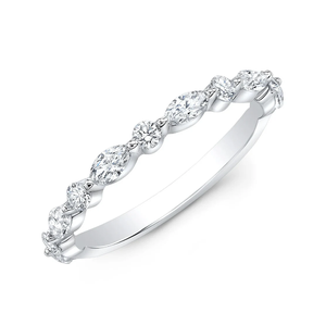 10k Gold Lab Grown Marquise Round Cut Diamond Band Bague de mariage et de fiançailles pour cadeau de bijoux d'amour - Product Image 3