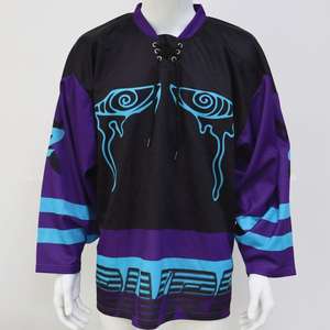 Jersey de Hockey sobre Hielo Personalizado, Azul Marino, Camuflaje, Negro, Morado, Diseño Gráfico, Nombre y Número Cosidos Personalizados, Uniforme Deportivo de Equipo - Product Image 4