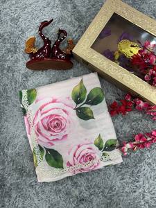 À la mode imprimé fleuri travail manuel doux Tebby soie Saree Designer femmes soie Sari ethnique travail lourd exclusif meilleur prix pour adultes - Product Image 3