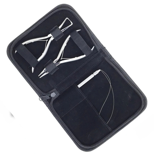 Ensemble professionnel de pinces à extensions de cheveux en acier inoxydable 4 pièces avec pince et pochette pour usage commercial - Product Image 6