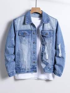 Chaqueta Vaquera Casual de Invierno Vintage Transpirable de Alta Calidad para Hombre con Bordado y Logotipo, Lavado Ácido, 100% Algodón - Product Image 6