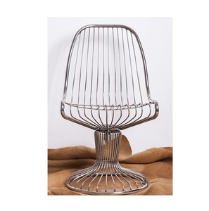 Silla de alambre de metal elegante, diseño de tendencia, aspecto elegante para comedor y sillas de sala de estar, Color negro, precio bajo - Product Image 4