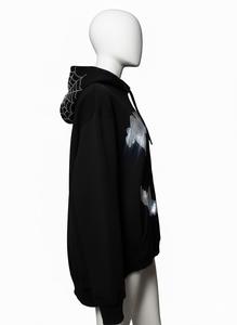 Sudadera con Capucha y Estampado de Querubín, Sudadera Negra Gruesa - Product Image 6