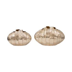 Lot de 3 vases dorés Vases décoratifs artisanaux idéaux pour les centres de table ou les présentoirs indépendants d'Inde - Product Image 6