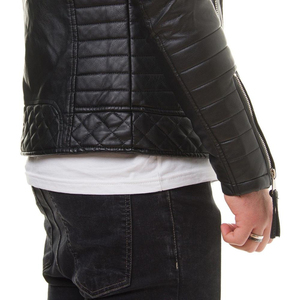 Veste en cuir et laine unie pour homme, style streetwear, coupe ajustée, respirante, écologique, de haute qualité, mode d'hiver - Product Image 6