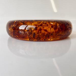 Bracelet en ambre naturel cognac, 64 mm, bracelet en ambre fait main, bracelet en ambre cognac de forme circulaire, lisse et poli - Product Image 4