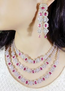 Conjunto de Joyería de Diseño AD para Mujer, Collar y Aretes de Novia, Estilo Étnico Indio, Regalo para Bodas y Fiestas - Product Image 5