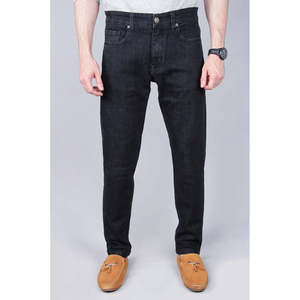 Jeans de Hombre Bernad, Cintura Alta, Estilo Hip Hop Vintage, Corte Recto, Bordados, Tejidos, Bicolor, Lavados, con Decoración de Ojales - Product Image 1