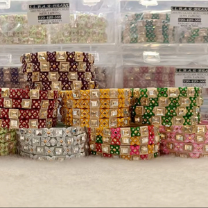 Bracelets Rajwadi attrayants pour femmes Designer en métal avec perle en forme de boule principale adaptée aux festivals et aux fonctions de mariée - Product Image 1