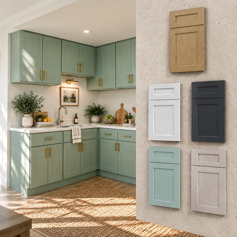 Popular Light Sage Shaker Style Cabinet For American | Kitchen Cabinets Storage Solutions | RTA Cabinets For US Kitchen Upgrade