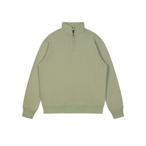 Sweat-shirt demi-zip en molleton lourd pour hommes haut de gamme 450 GSM tissu en mélange de coton vêtements d'hiver surdimensionnés élégants OEM ODM logo brodé - Product Image 1