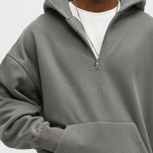 High Performance Stylish Winter Quarter Zip Hoodies with Soft Breathable Polyester/Cotton Fabric for Outdoor Casual Wear - Product Image 5