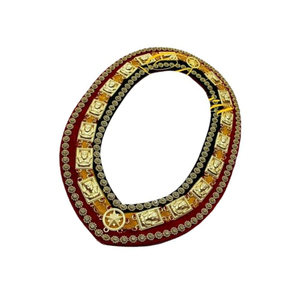 ชุดเดรสสฟิงซ์ประดับพลอยเทียมคอเสื้อมีปกแบบ Masonic colour/tri colour/tri Colour (ผ้ากำมะหยี่สามสี) - Product Image 1