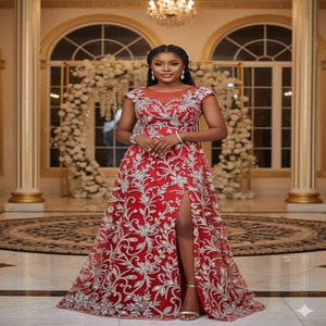 Tissu de dentelle nigérian noir Regal Radiance, design luxueux en cristal argenté, motifs floraux, 100% polyester, robe de mariée - Product Image 1