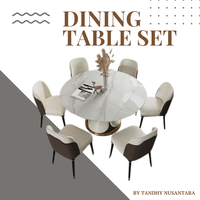 Producto caliente Mesa de comedor de madera con sillas Juego de muebles de comedor para restaurante y comedor Fábrica directa de Indonesia