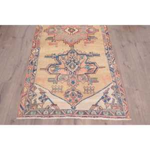 Alfombra Turca Vintage de 3.4x6.3 pies (104x192 cm), Alfombra de Lana Azul Ombré - Product Image 2