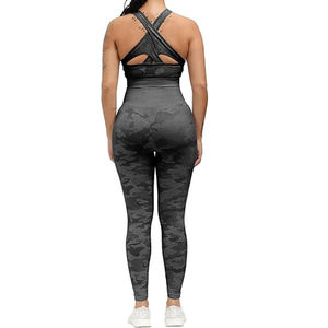 High Quality Women's Active Yoga Pants New Style Digital Camo Print Full-Length High-<b>Waisted</b> Gym Leggings Drawstring Closure Bra - Product Image 6