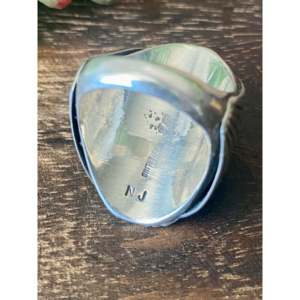 Bague Aigle Navajo Faite à la Main, Pierre Naturelle Multi-Striée et Argent Sterling Plaqué Or 18K, Sertissage Bezel, Taille 11.5, Cadeau - Product Image 5