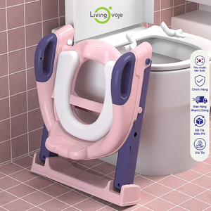 SB Tech Kids <b>Step</b> <b>Stool</b> PP Print Pink Cartoon Potty Training Ladder with Safety Handles - Product Image 5