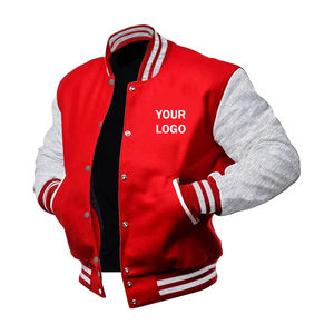 Veste universitaire pour hommes, couleur personnalisée, fermeture à glissière et bouton, vestes d'université pour hommes, nouveau design, vente en gros OEM - Product Image 3