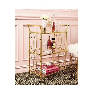 Chariot de service en métal de couleur or rose au design classique, qualité de luxe, taille personnalisée, chariot en métal à bas prix - Product Image 3